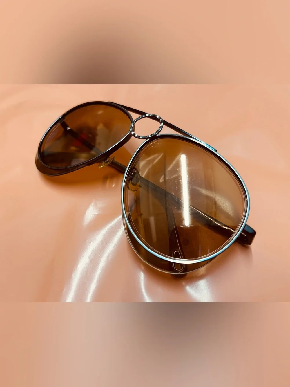 Chloe Romie CE144S 028 Women’s Oversized Aviator Sunglasses Brown 61mm